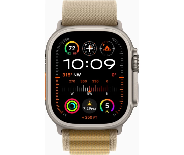 Фото - смарт-часы Apple Watch Ultra 2 GPS + Cellular 49mm Natural Titanium Case with Tan Alpine Loop - Small (MX4E3UL/A)