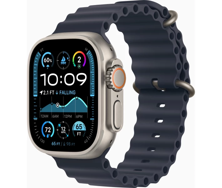 Фото - смарт-часы Apple Watch Ultra 2 GPS + Cellular 49mm Natural Titanium Case with Navy Ocean Band (MX4D3UL/A)