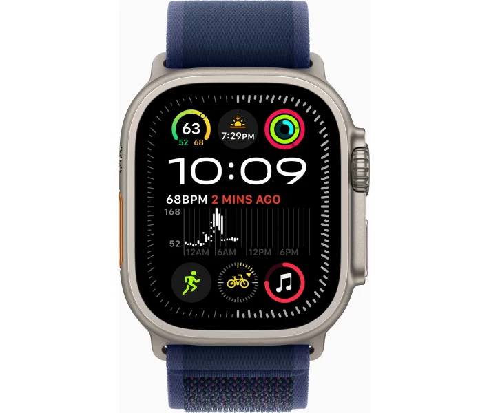 Фото - смарт-часы Apple Watch Ultra 2 GPS + Cellular 49mm Natural Titanium Case with Blue Trail Loop - M/L (MX4L3UL/A)