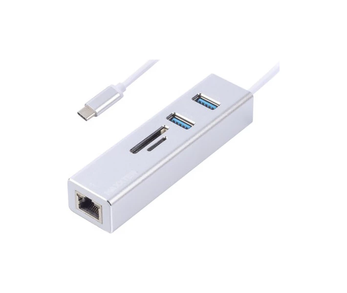 Фото - кардридер Док-станция Maxxter USB -> Ethernet Gigabit+ CR (NECH-2P-SD-01)