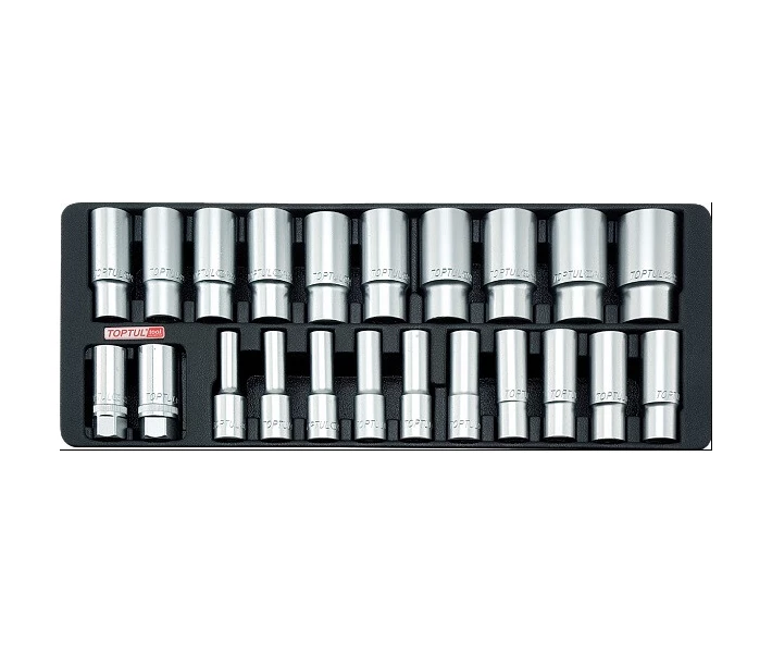 Фото - головку, наборы головок Набор торцевых головок Toptul 1/2 "8-32 мм 22 пр. (GAAT2202)