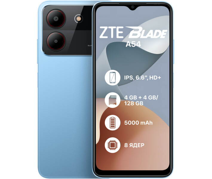 Фото - смартфон и мобильный телефон ZTE Blade A54 4/128GB Blue
