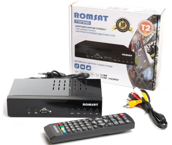 Фото - ТВ-тюнер Тюнер цифрового ТВ Romsat T7070HD