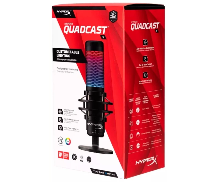 Фото - микрофон для караоке Микрофон HyperX QuadCast S Black (HMIQ1S-XX-RG,G/4P5P7AA) [67623]