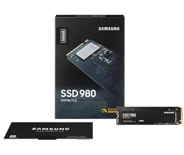 Samsung SSD 980 500GB NVMe M.2[使用時間81時間] SSD-накопитель Samsung 980 500GB M.2 PCIe 3.0 x4 V-NAND 3bit MLC