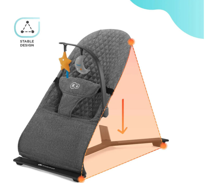Фото - шезлонг-качалку для новорожденных Шезлонг-качалка Kinderkraft Mimi Grey (KBMIMI00GRY0000)