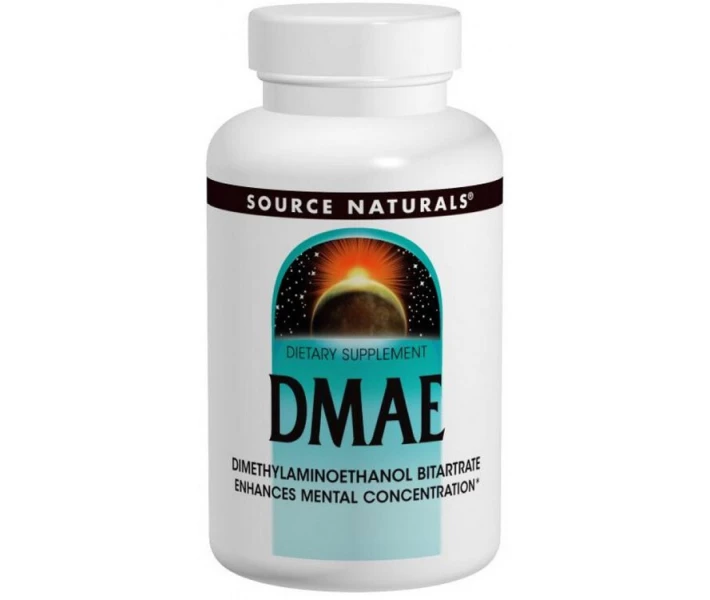 Фото - аминокислоту DMAE (диметиламиноэтанол) 351 мг, Source Naturals, 100 капсул (SN1582)