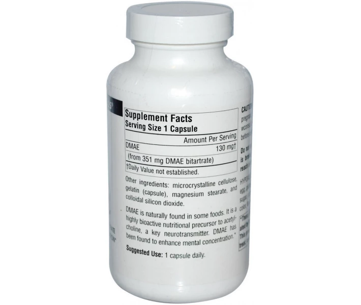 Фото - аминокислоту DMAE (диметиламиноэтанол) 351 мг, Source Naturals, 100 капсул (SN1582)