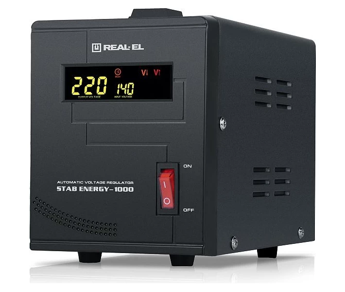 Фото - стабилизатор напряжения Стабилизатор REAL-EL Stab Energy-1000 Black