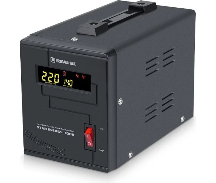 Фото - стабилизатор напряжения Стабилизатор REAL-EL Stab Energy-1000 Black
