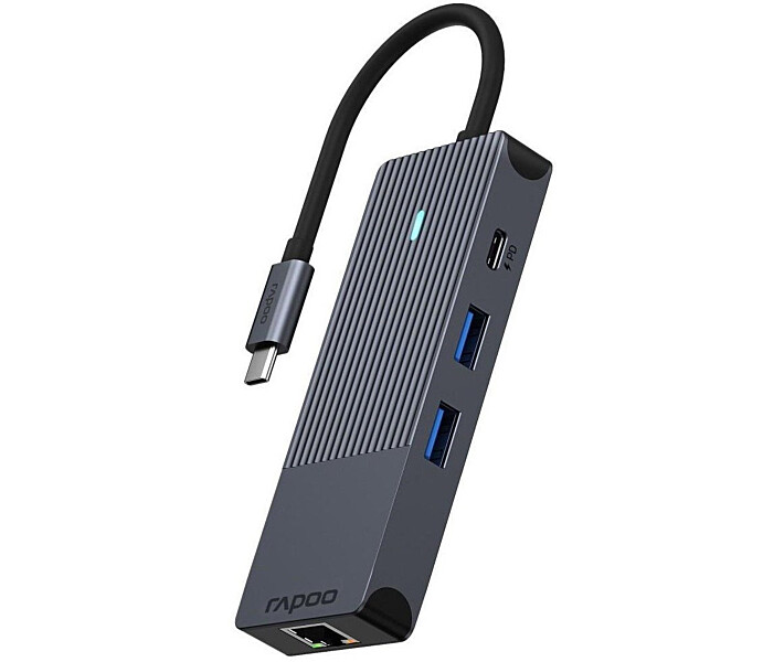 Фото - кардридер USB-C хаб Rapoo UCM-2004, 8 в 1 black
