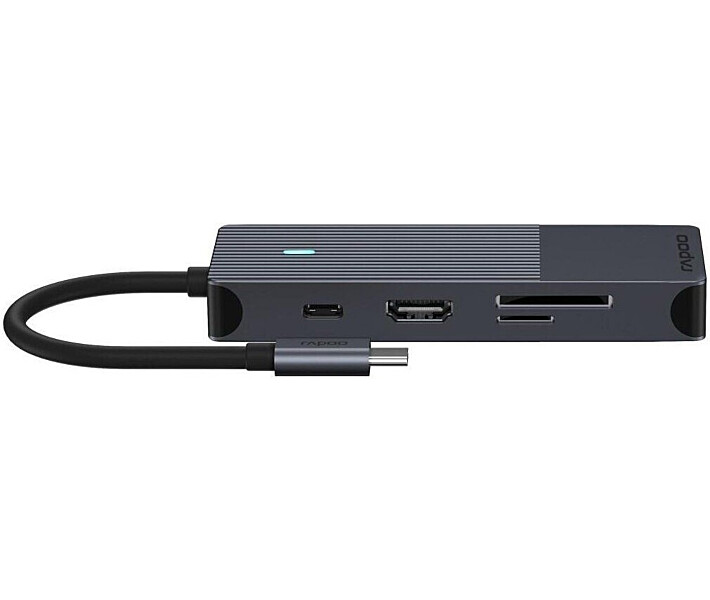 Фото - кардридер USB-C хаб Rapoo UCM-2004, 8 в 1 black