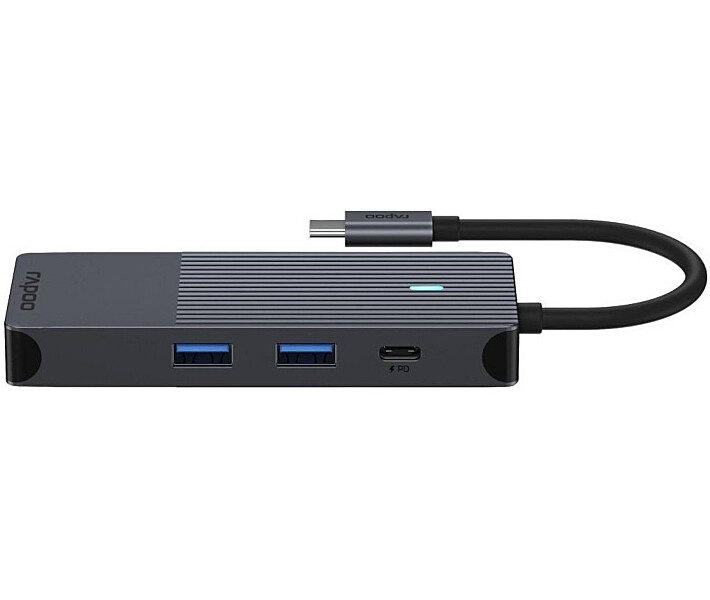 Фото - кардридер USB-C хаб Rapoo UCM-2004, 8 в 1 black