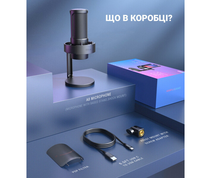 Фото - микрофон для караоке Микрофон Fifine RGB AMPLIGAME A8