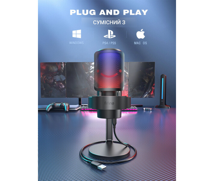 Фото - микрофон для караоке Микрофон Fifine RGB AMPLIGAME A8