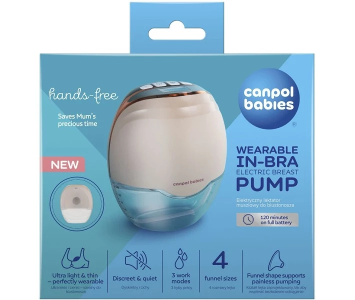 Фото - молокоотсос Беспроводной электрический молокоотсос Canpol babies Hands-Free (Свободные руки) (20/100)