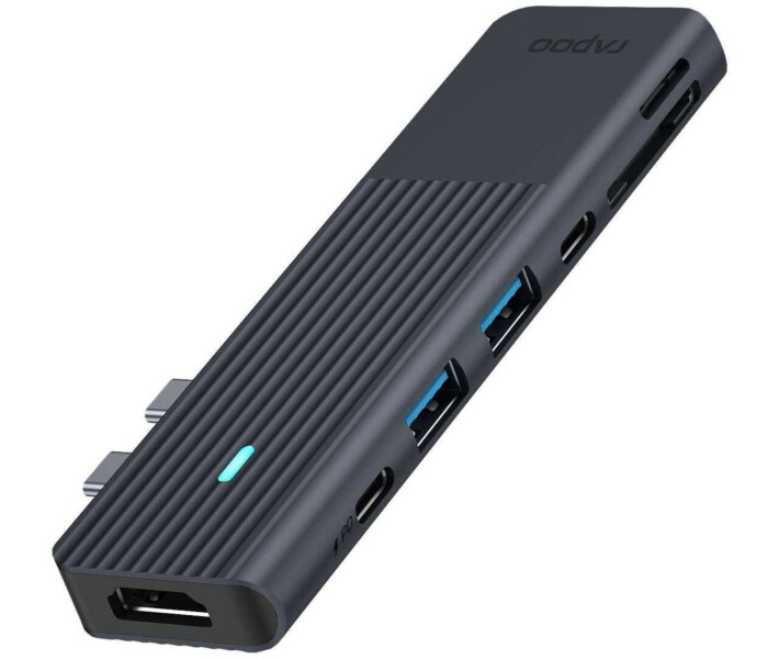 Фото - кардридер USB-C хаб Rapoo UCM-2003, 7 в 1 black