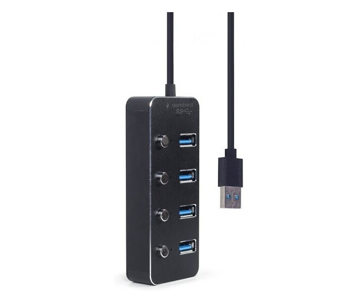 Фото - кардридер Концентратор USB3.2 Gen1 Gembird UHB-U3P4P-01