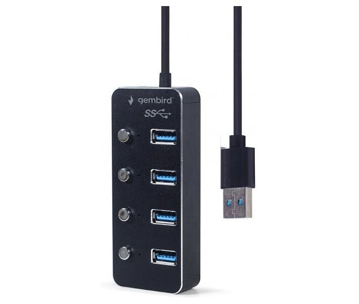 Фото - кардридер Концентратор USB3.2 Gen1 Gembird UHB-U3P4P-01