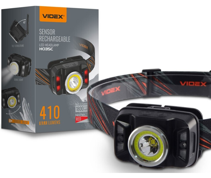 Фото - фонарик Налобный светодиодный фонарик VIDEX VLF-H035C 410Lm 5000K (VLF-H035C)	
