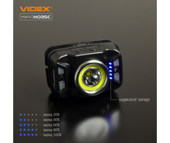 Фото - фонарик Налобный светодиодный фонарик VIDEX VLF-H035C 410Lm 5000K (VLF-H035C)	
