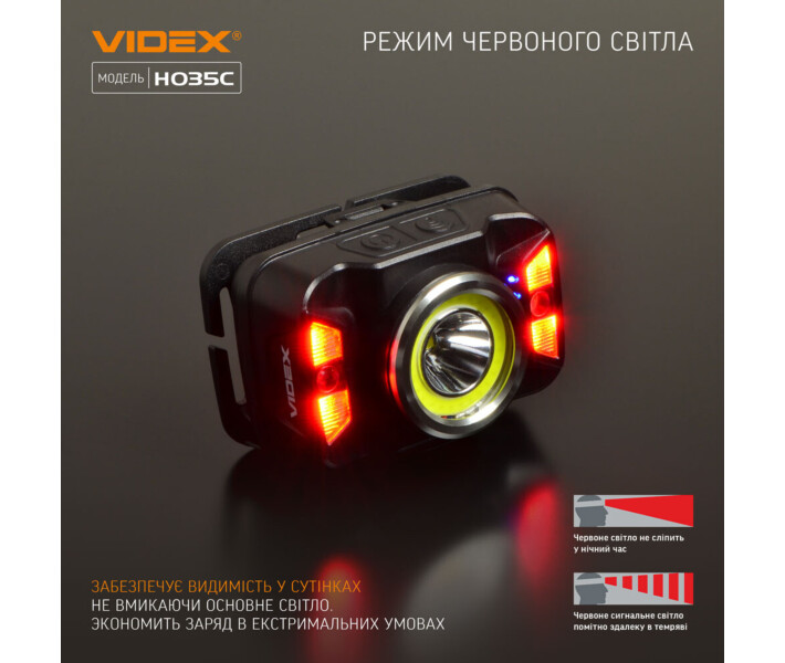 Фото - фонарик Налобный светодиодный фонарик VIDEX VLF-H035C 410Lm 5000K (VLF-H035C)	