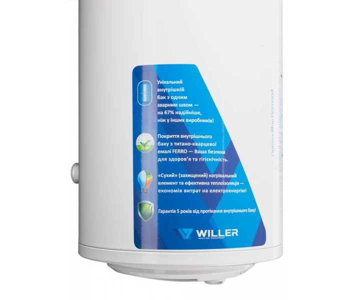 Фото - бойлер Водонагреватель Willer EV80DR optima
