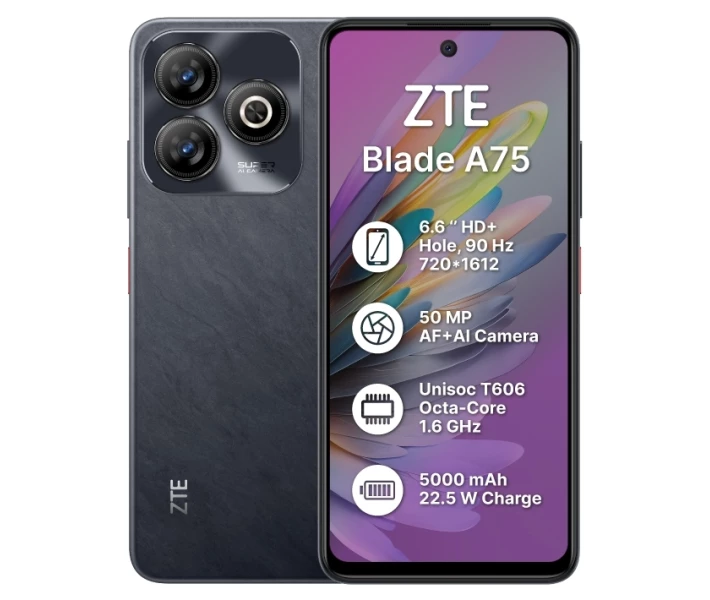 Фото - смартфон и мобильный телефон ZTE Blade A75 4/128GB Black