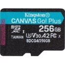 Карта памяти Kingston MicroSDXC 256GB Canvas Go Plus Gen4 200MB/s A2 U3 V30 (SDCG4/256GBSP)