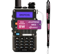 Купить - радиостанцию  Рация двухдиапазонная Baofeng UV-5R (MK5), UHF/VHF, 8 Вт, 1800 мАч + Ремешок на шею