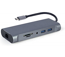 Купить - кардридер  Док-станция Cablexpert USB-C Grey (A-CM-COMBO7-01)
