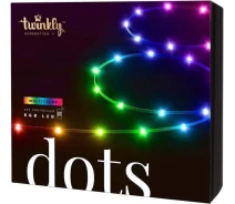Купить - гирлянду  Гирлянда Smart LED Twinkly Dots Lights RGB 400 Gen II, IP44, 20м, прозрачный кабель (TWD400STP-TEU)
