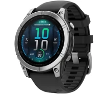 Купить - смарт-часы  Смарт-часы Garmin Fenix E 47 мм Stainless Steel with Black Silicone Band 010-03025-00