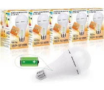 Купить - лампу  Набор лампа на аккумуляторе Е27 LED SL-EBL-803 АС9W DC3W 6400К 5шт (58963)