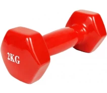 Купить - гантели  Гантель для фитнеса EasyFit с виниловым покрытием 2 кг 1 шт красная