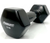 Купить - гантели  Гантель для фитнеса EasyFit с виниловым покрытием 3 кг 1 шт черная