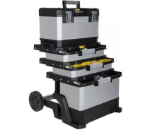 Купить - ящик и кейс для инструмнета  Ящик STANLEY FatMax Rolling Workshop, 568x893x389 мм, на колесах, металлопластмассовый серый (1-95-622)
