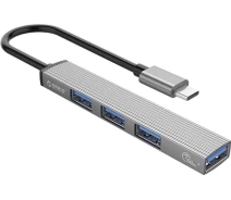 Купить - кардридер  USB-хаб Orico Type-C - USB3.0, 3xUSB2.0 (AH-13-GY-BP) (CA913534)