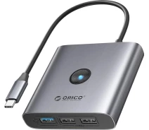 Купить - кардридер  USB-хаб Orico Type-C 5-в-1 Docking Station (5Gbps) (FAX3-5P-GY-EP) (CA914227)