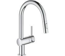 Купить - смеситель  Смеситель для кухни Grohe Vento Dual Spray, длина излива - 223мм, поворотный/вытяжной, 1рычаг, хром (30438000)
