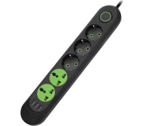 Купить - сетевой фильтр  Сетевой фильтр Voltronic F02U, 3 розетки EU + 2 розетки Universal + 3 USB, 1.5м, сечение 3х0,75мм, 2500W, Black, Box