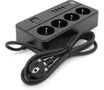 Купить - сетевой фильтр  Сетевой фильтр Voltronic G13, 3000W, 4 розетки + 4 USB 3,2А + 2 Type-C, 2 м, Black, Box YT-G13 (33574)