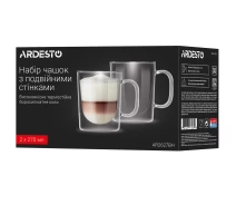 Купить - чашку и кружку  Набор чашек с ручками и двойными стенками Ardesto, 270мл, 2шт, боросиликатное стекло, прозрачный (AR2627BH)