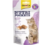 Купить - лакомство для кота  Лакомство витаминное GimCat Nutri Pockets для кошек с уткой и мультивитаминами 60 г(4002064419312)