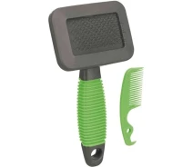 Купить - инструмент для груминга  Пуходерка Trixie для грызунов мягкая пластиковая с дополнительной расческой 7х13 см(4011905062884)