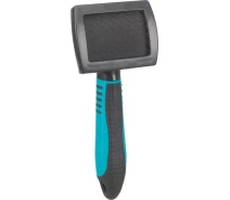 Купить - инструмент для груминга  Щетка Trixie мягкая пластик и металлическая щетина 7 х 16 см(4011905241319)