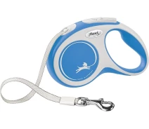 Купить - поводок для собак  Поводок-рулетка Flexi для собак New Comfort лента синяя размер S 5 м/15 кг(4000498043530)