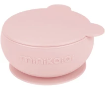 Купить - посуду для детей  Глубокая тарелка с крышкой на присоске MinikOiOi Bowly - Pinky Pink (101080002)