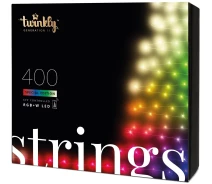 Купить - гирлянду  Гирлянда Smart LED Twinkly Strings RGBW 400, BT+WiFi, Gen II, IP44, кабель черный (TWS400SPP-BEU)