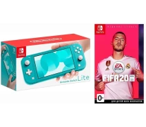Купить - игровую консоль  Nintendo Switch Lite Turquoise + FIFA 20